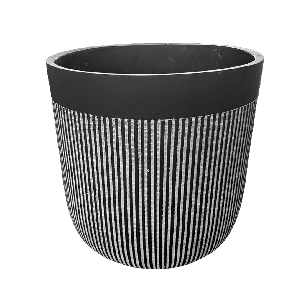 Maceta Fibra De Arcilla T/Redonda Filo Negro 40X40X38Cm