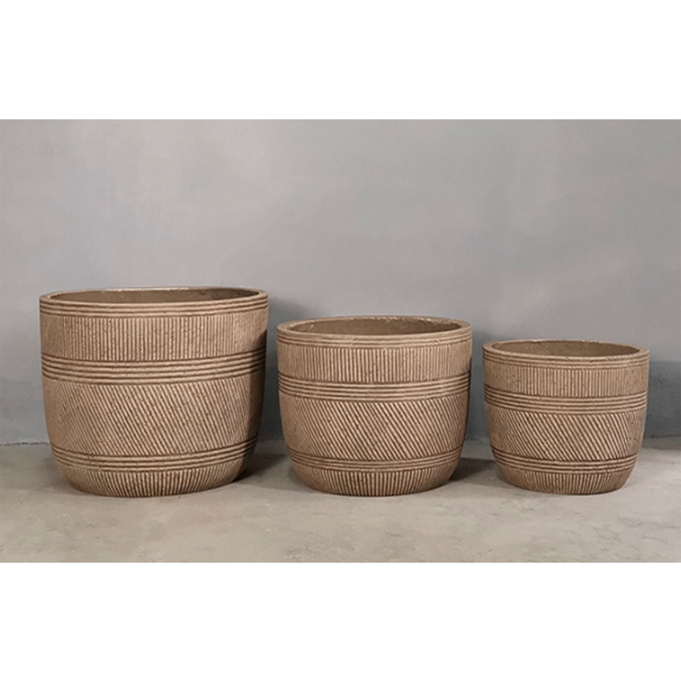 Maceta Fibra De Cemento Redonda Antique 49X49X39Cm