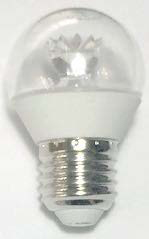 Foco Led 5W 3K E27 T/Bola Pc/Transparente