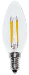 Foco Led T/Vela C35 E14 4W 3.5K Ambar 110-130V (D35Mm)