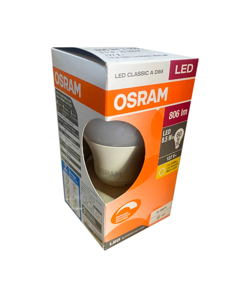 Foco Led A60 Dimerizable 8.5W 3K