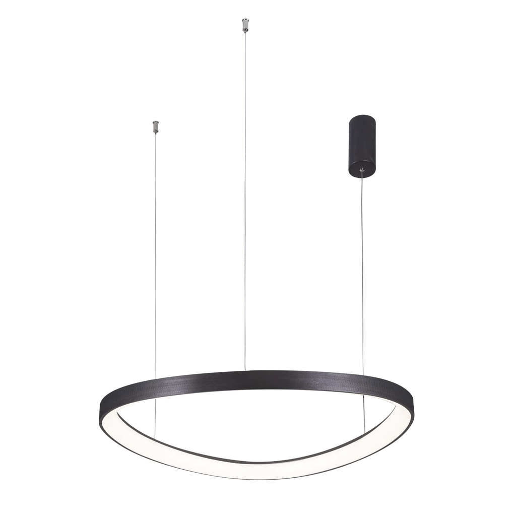 Lamp. Colg. Led Aro T/Oval. Negro 60W 3Cct 3K/ 4K/ 6K 100-240V (D650X1500Mm)