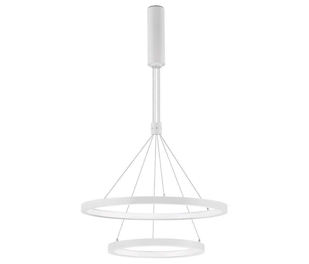 Lamp. Colg. Led Aros Blanco 2L Luz Int. 60W 3Cct 3K/4K/6K 100-240V (D600Xd400X1500Mm)