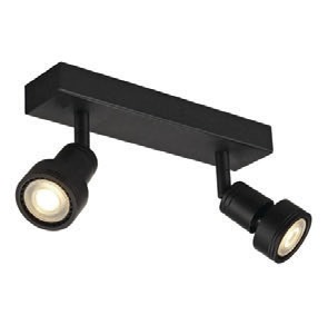 Spot Techo 2L Gu10 Aluminio Negro (200X80X25Mm)