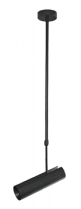 Spot Largo 1L Gu10 Ajust. Alum. Negro (D55X220Mm) Ip20