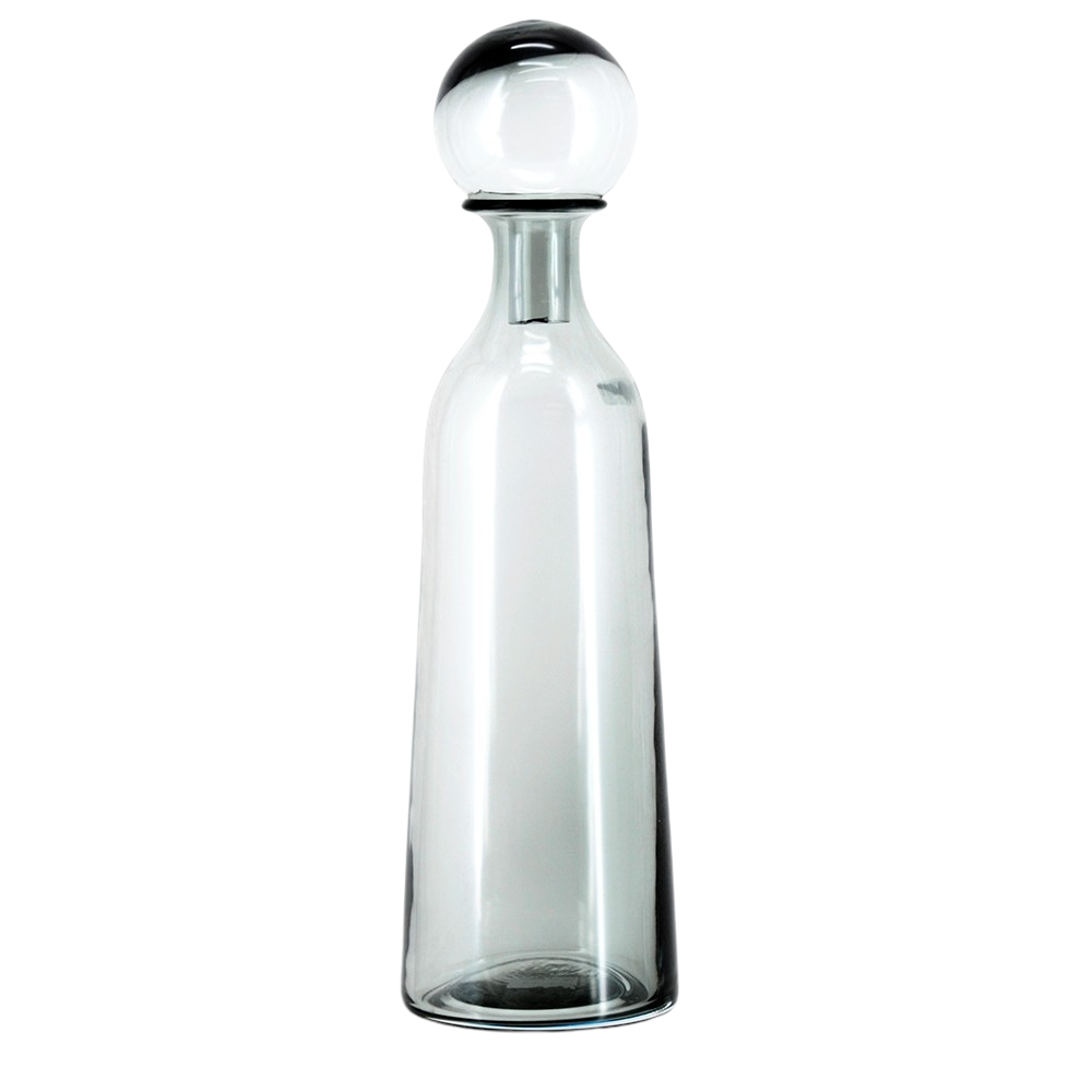 BOTELLA DE VIDRIO CLEAR CON TAPA REDONDA GRANDE