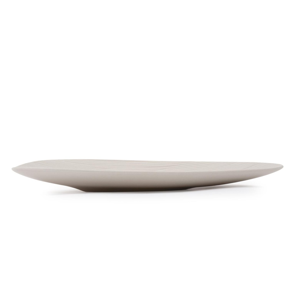 PLATO DE CERAMICA ASIMETRICO BLANCO MATE