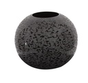 FLORERO DE METAL REDONDO GLOSSY EN NEGRO