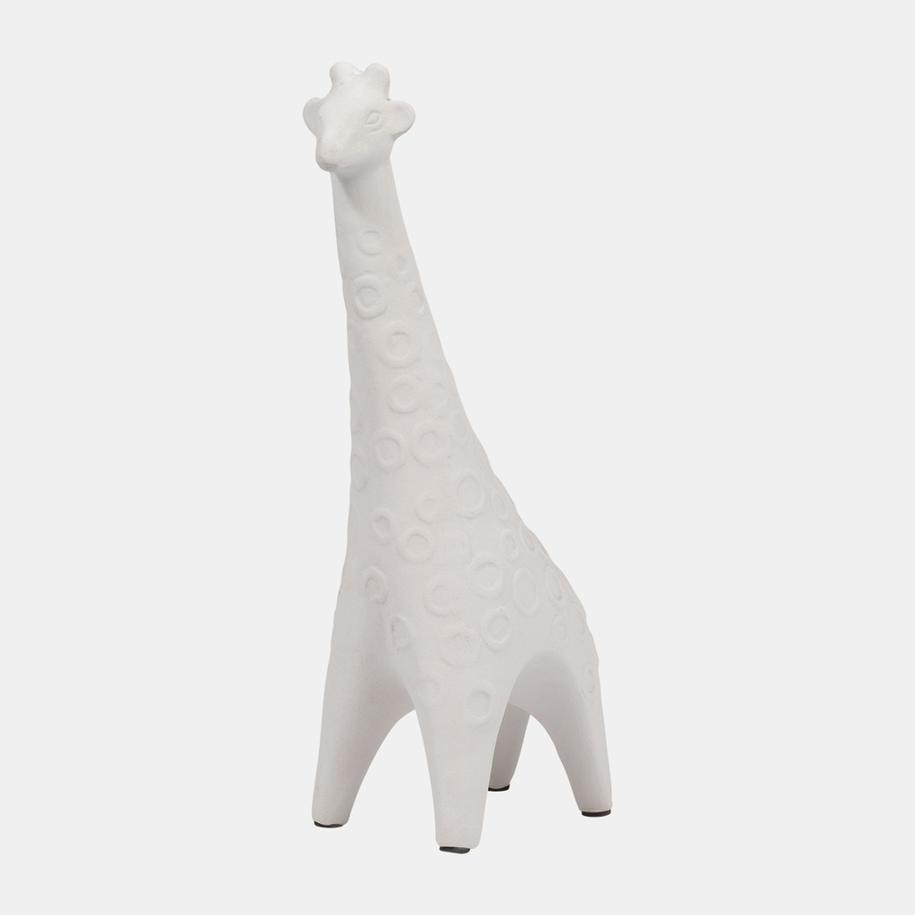 FIGURA DE CERAMICA DE JIRAFA BLANCA