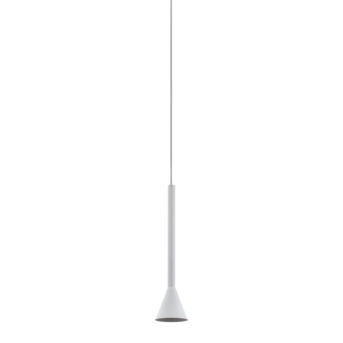 LAMP. COLG. 1L GU10 TB P/RIEL CONICA ALUMINIO BLANCO (1100X85MM)