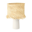LAMP. MESA 1L E27 PAISANO CERAMICA BEIGE+PANTALLA RATTAN (515X300MM)