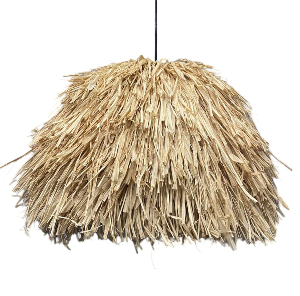 LAMP. COLG. 1L E27 RAFFIA (500X400MM)