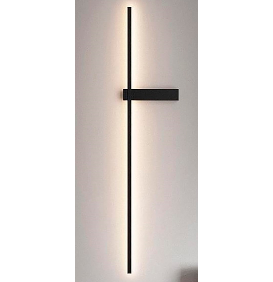 APLIQUE PARED LINEAL ALUMINIO NEGRO 18W 3K (1200MM)