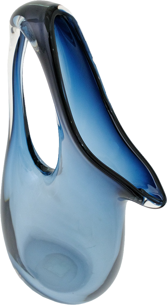 Jarra de vidrio moderna azul pequena