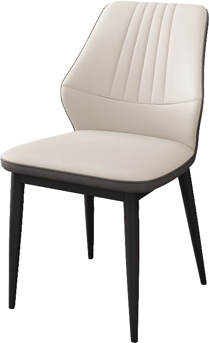 Silla Blanca Micro Cuero+Patas Metal (50x47x88)cm