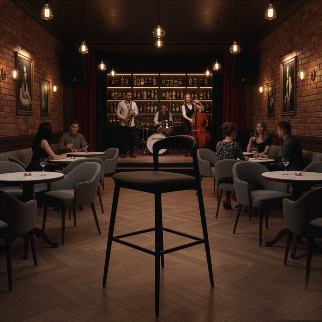 Silla Bar Cafe+Madera Fresno (H100x75)cm