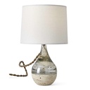 Lamp. Mesa de Vidrio con Pantalla Beige Bubble