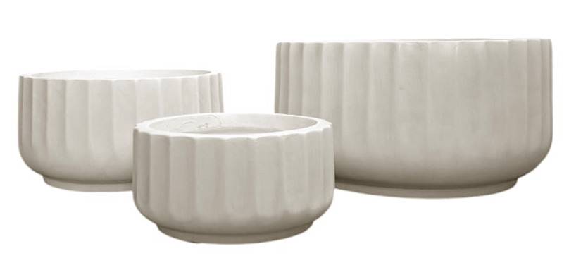 Maceta Fibra Barro Redonda Pequeña (22x22x11)cm P117 Anti Blanco