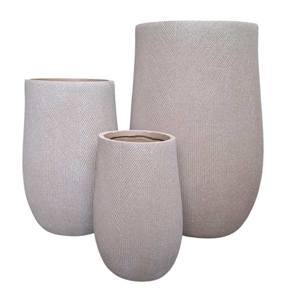 Maceta Fibra Barro Cono Alto Pequeña (25x25x40)cm P188 Cafe