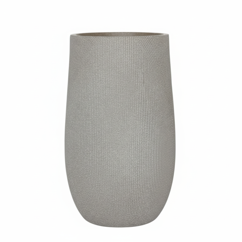 Maceta Fibra Barro Cono Alto Mediana (34.5x34.5x55)cm P188 Cafe