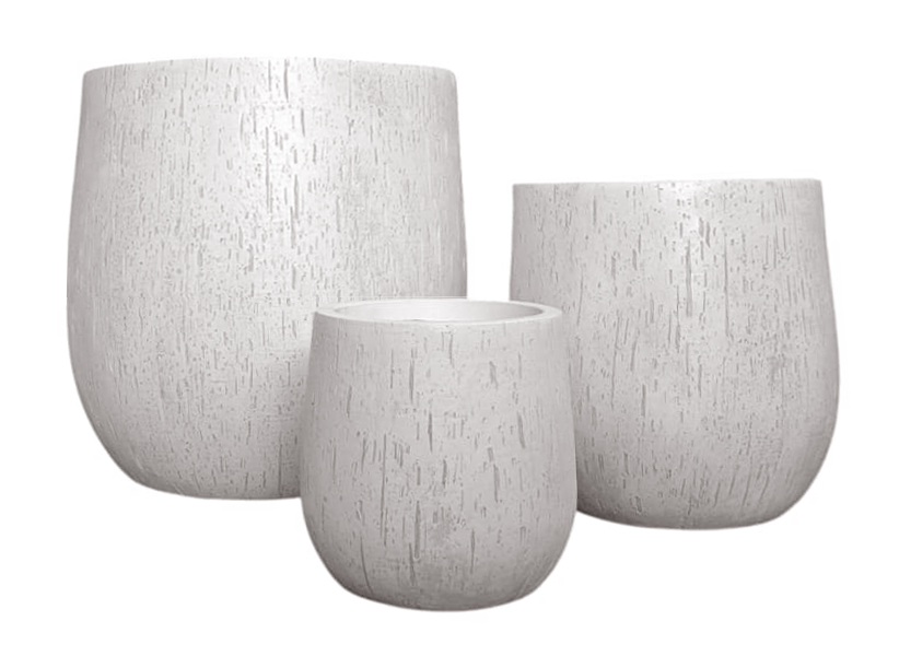 Maceta Fibra Barro Redonda Pequena (32x32x32)cm P117 Anti Blanco