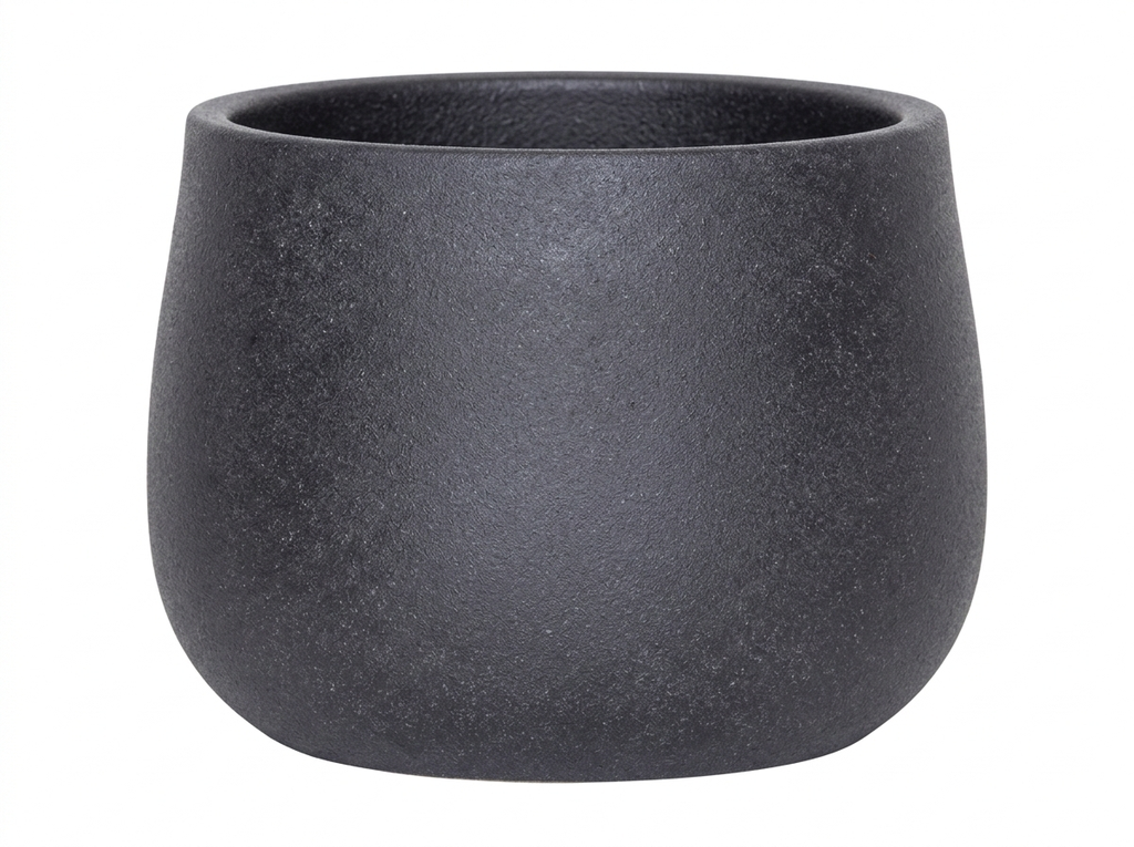 Maceta Fibra Barro Redonda Pequena (22x22x22)cm P190 Black Wash