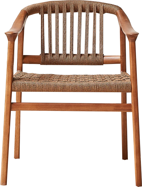 Silla Ext. Nordica+Tela Tejida Ratan+Madera (58x58x79)cm