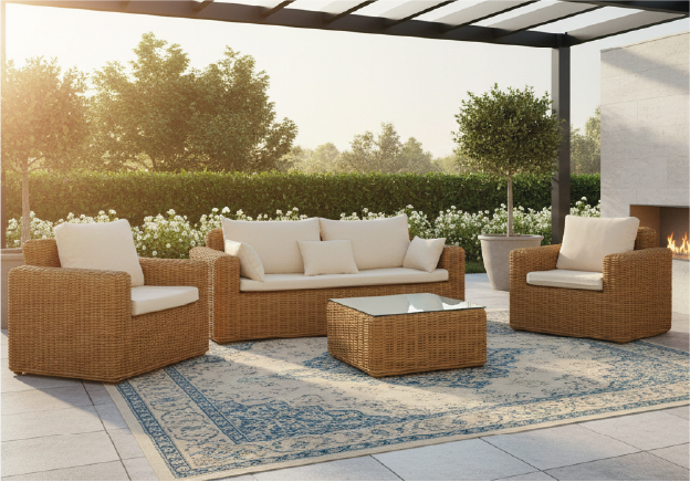 Juego Sofa Ext.1+1+3 (1S=110x80x60cm 3S=210x80x60cm)+Mesa 80x80cm