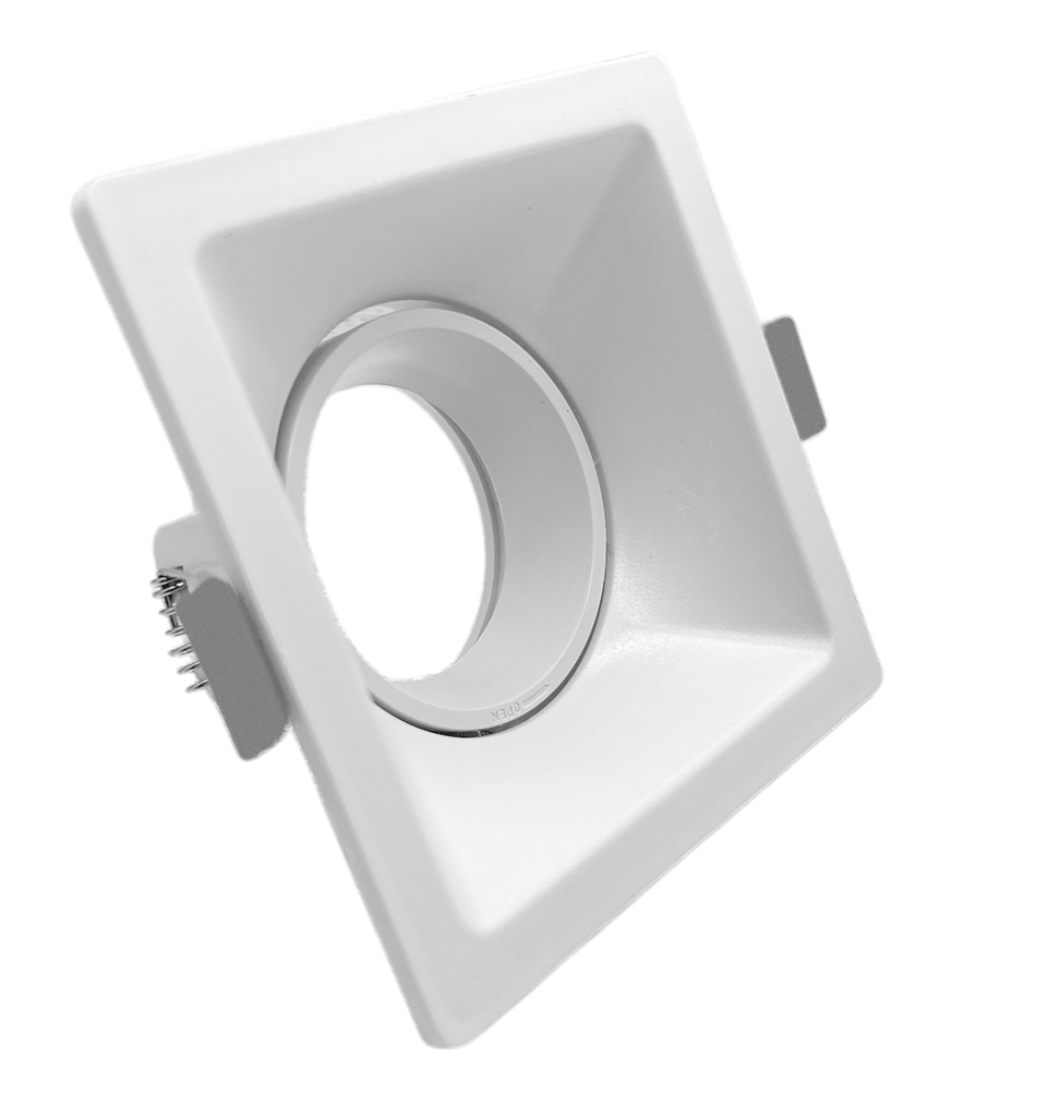 O.B. Prof. Gu10 Movil Cuad. Plastico Blanco (94x94x42)mm Ip20