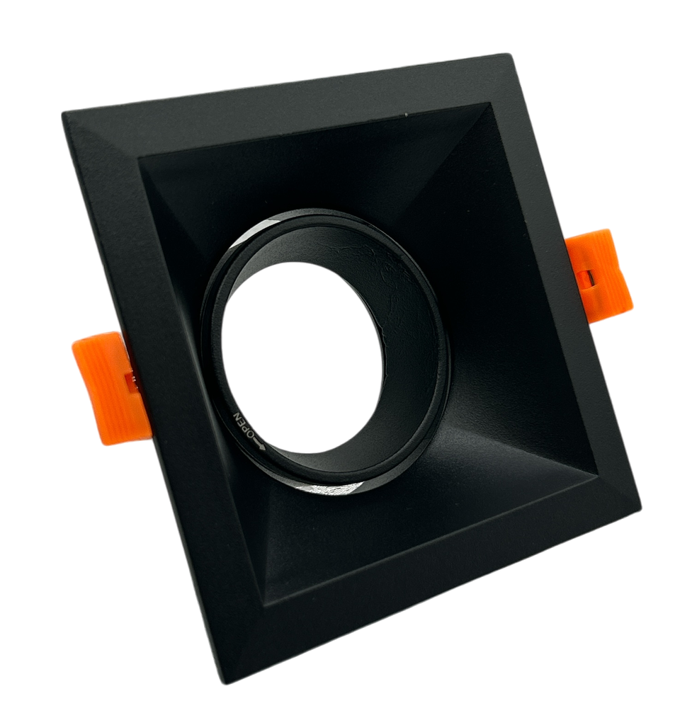 O.B. Prof. Gu10 Movil Cuad. Aluminio Negro (100X100X85Mm)