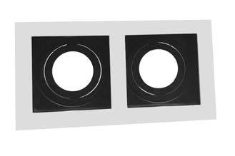 O.b. 2L GU10 Emp. Movil Rect. Alum. Blanco+Negro (185x100xH40)mm