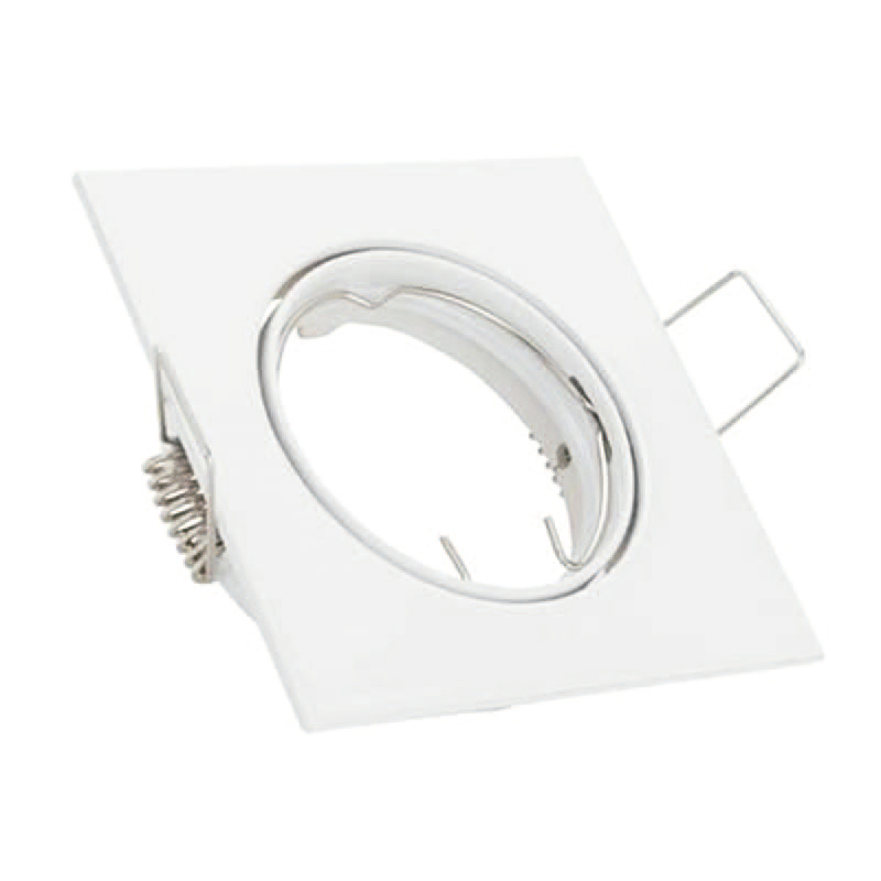 O.B. Gu10 Mov. Cuad. Aluminio Blanco (82x82x22)mm Ip20