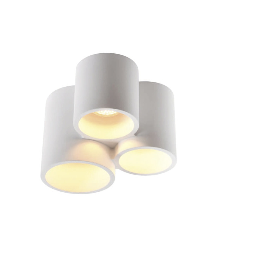 O.B. Sobr. 3L Gu10 Red. Yeso Blanco (220X200X140Mm)