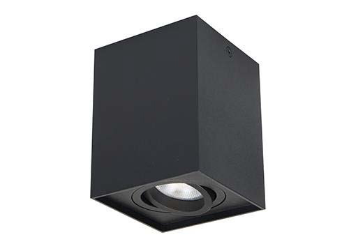 O.B. Sob. Gu10 Movil Cuad. Aluminio Negro (D100X100Mm)
