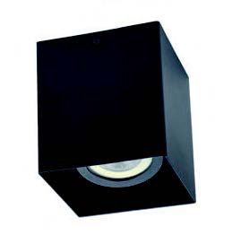 O.B. Sobr. E27 Par30 C/Corto Rect. Aluminio Negro (D140X140X150Mm)