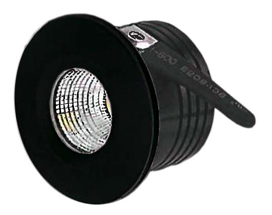 O.B. Led Fijo Redondo Negro Pequeno 3W 3K (D40X25Mm)