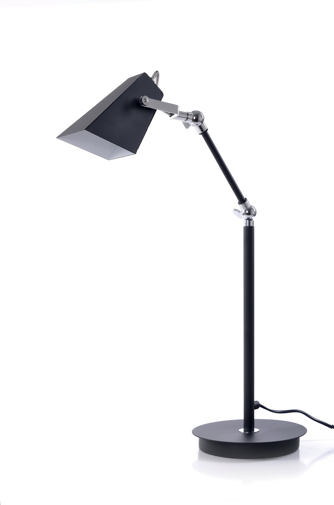 Lamp. Escritorio 1L E14 Negra+Pantalla Metalica (500X400X170)Mm