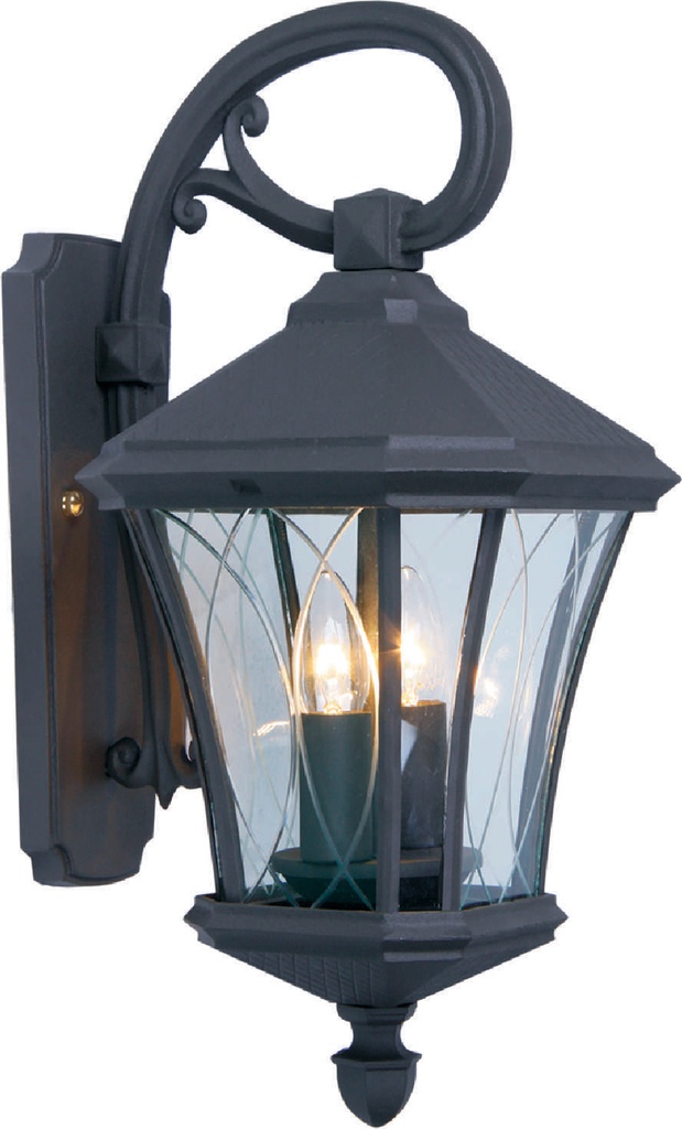 Farol Pared 1L E27 Mediterraneo Negro (370X240Mm)