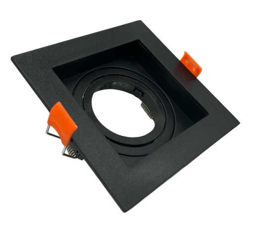 [010002 | TS131 Negro GU10] O.b. Gu10 Mov. Cuad. Plastico Negro (102x102x42)mm Ip20