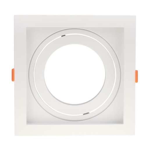 [010005 | TS134-P30-WH] O.b. Par30 E27 Movil Cuad. Plastico Blanco (170x170)mm Ip20
