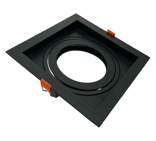 [010006 | TS134-P30-BK] O.b. Par30 E27 Movil Cuad. Plastico Negro (170x170)mm Ip20