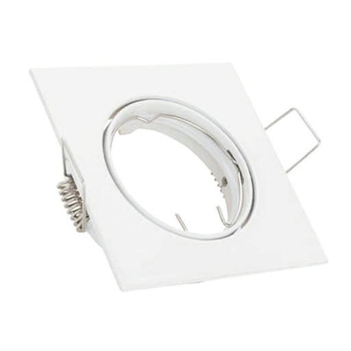 [010208 | TS07 BL GU10] O.B. Gu10 Mov. Cuad. Aluminio Blanco (82x82x22)mm Ip20