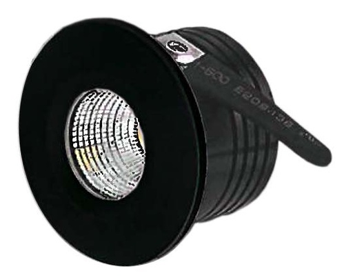 [010484 | L8810R-3W 3k Bk B6] O.B. Led Fijo Redondo Negro Pequeno 3W 3K (D40X25Mm)