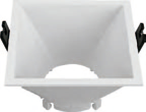 [011027 | HB-AM-2055S B6] O.B. Fijo Gu10 Produndo Cuadrado 94X94Mm Plastico Blanco