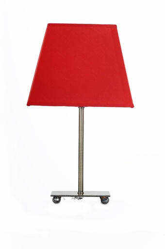 [020536 | 75097BR-1T RD*] Lamp. Mesa 1L E14 Metal+Pantalla Red (400X180)Mm