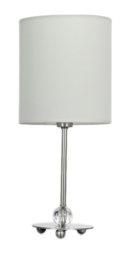 [020537 | 75084SL/1T BEG] Lamp. Mesa 1L E14 Satinado Metal+Pantalla Beige (470X180)Mm