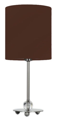 [020539 | 75084SL/1T CF] Lamp. Mesa 1L E14 Satinado Metal+Pantalla Coffee (470X180)Mm