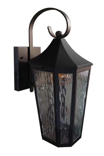 [022012 | 071-WD B6] Farol Pared 1L E27 Matt Negro (500x250)Mm