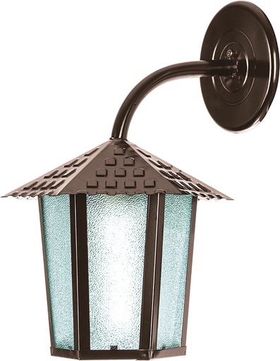 [022331 | 101000.12] Farol Pared 1L E27 Hex. Marron Dorado (190x200)Mm
