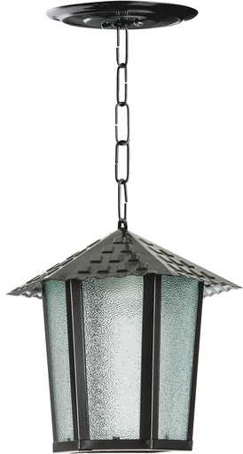 [022332 | 100200.01] Farol Techo 1L E27 Hex. Negro+Vidrio Granulado (190x200Mm)